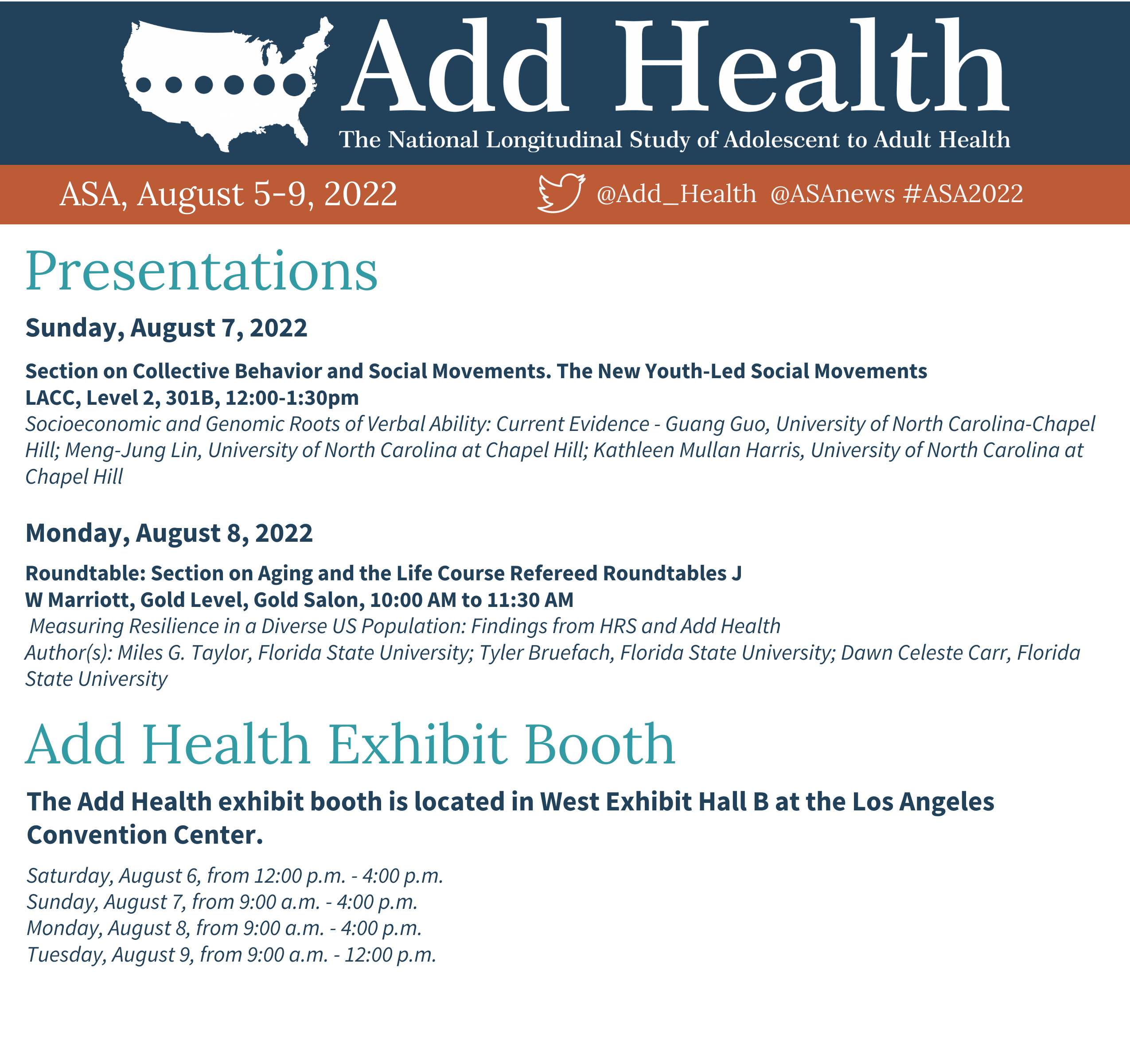 Add Health Presentations at ASA 2022